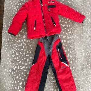Red Winter Ski Jacket and Pants Set